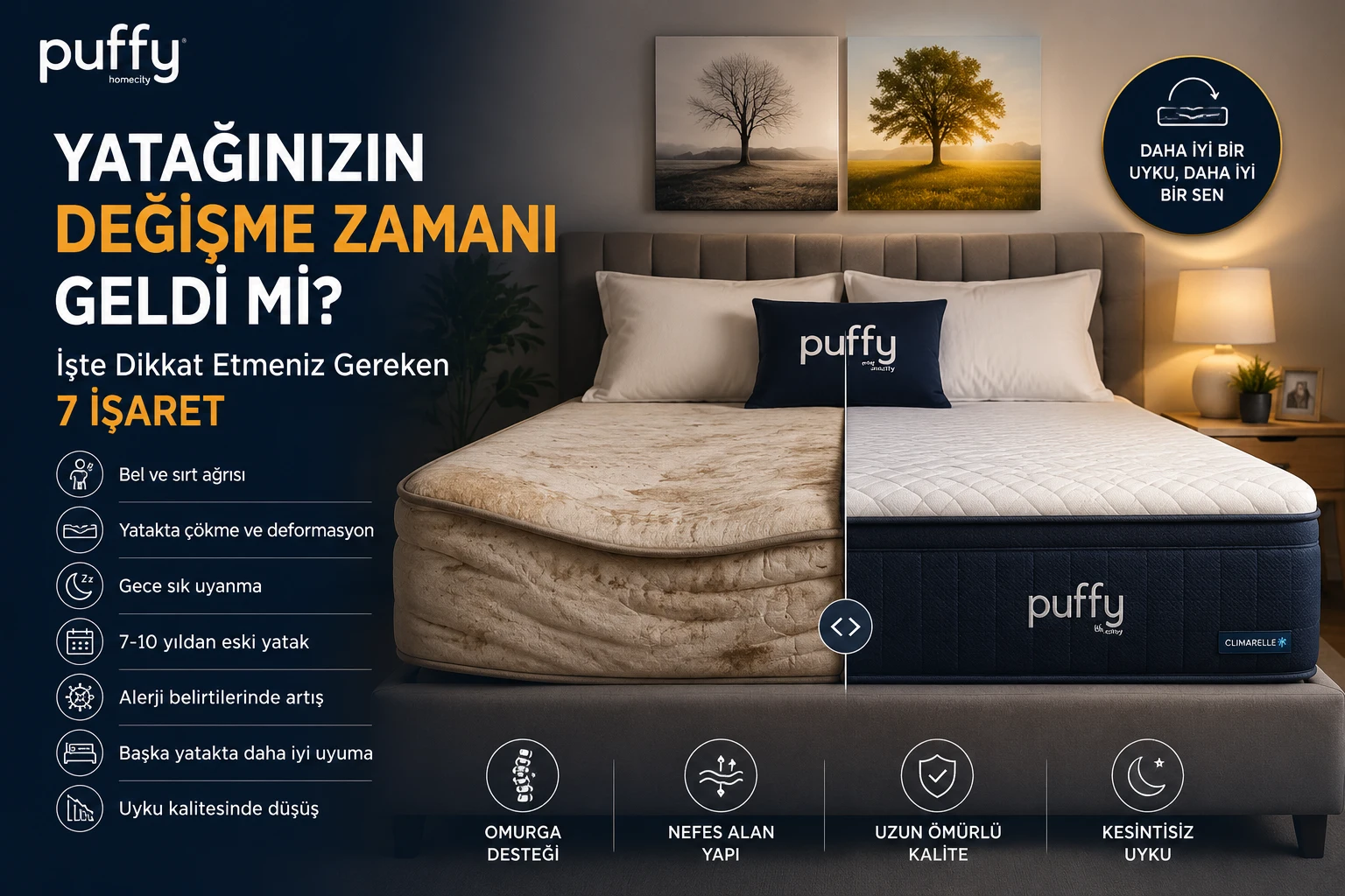 Yatağınızın Değişme Zamanı Geldi mi? Dikkat Etmeniz Gereken 7 İşaret
