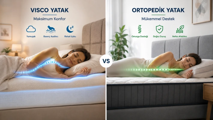 Visco Yatak mı Ortopedik Yatak mı? Hangisi Size Göre? (2026 Detaylı Karşılaştırma)